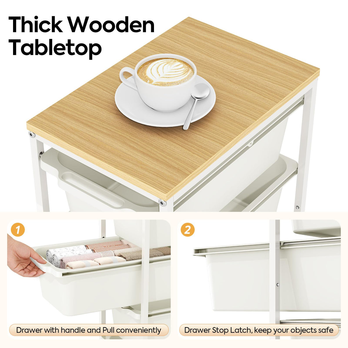 Slim Rolling Cart with 4 Drawers I62609