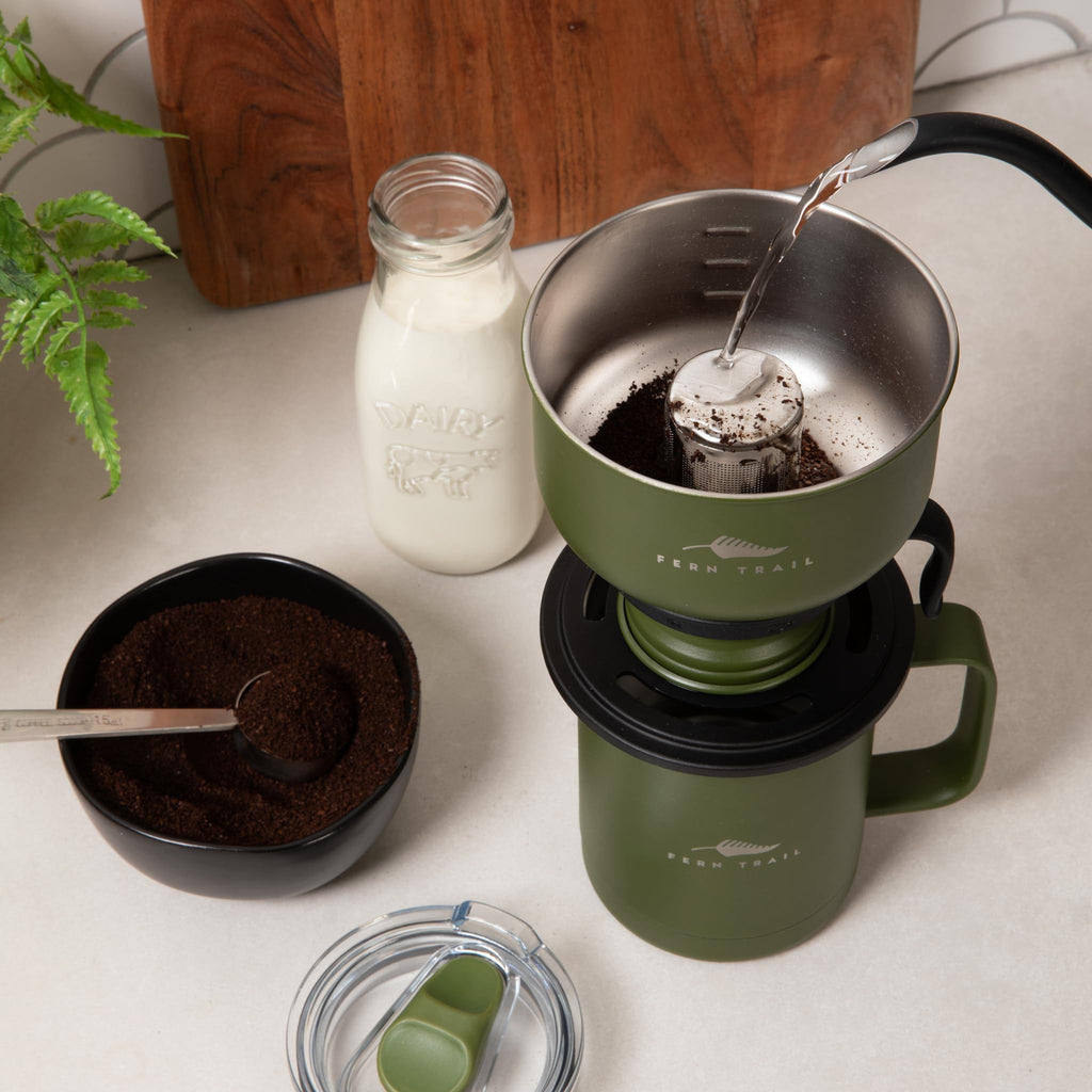 12 oz Insulated Mug with Lid and Reusable Coffee Filter H5458