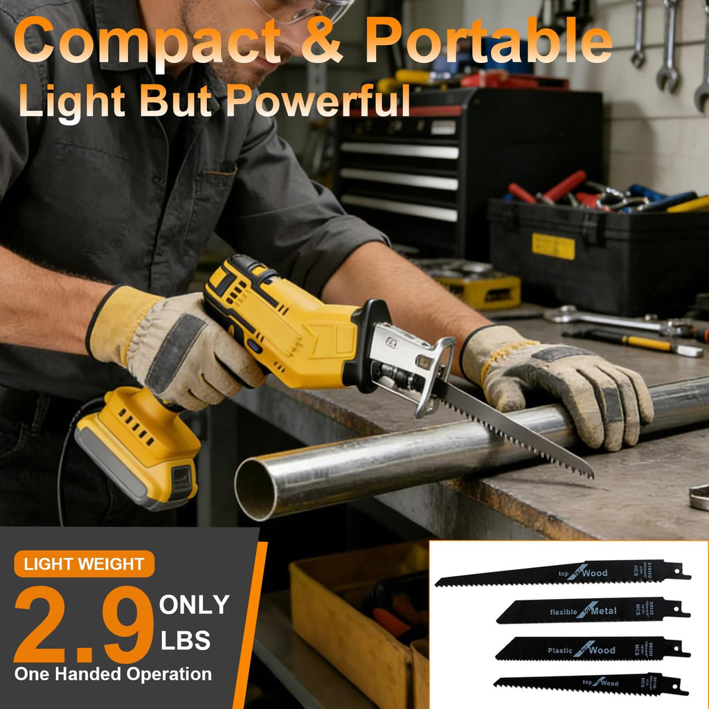 Cordless Reciprocating Saw 0-3500 SPM Variable Speed with 4 Blades C63902