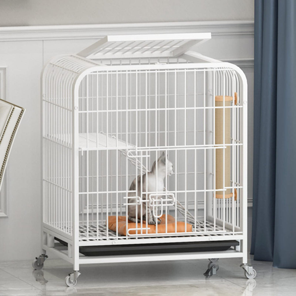 3-Tier Metal Wire Cat Cage with Hammock and Casters B6046