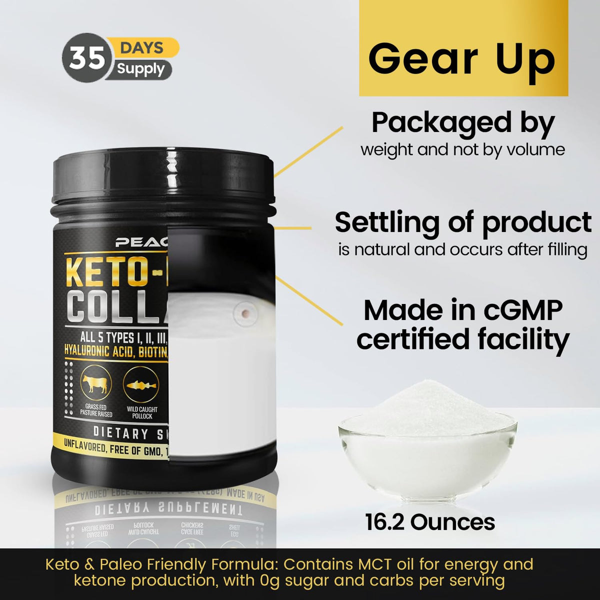 Multi Collagen Protein Powder 16.2 oz Pack of 6 Unflavored X45820