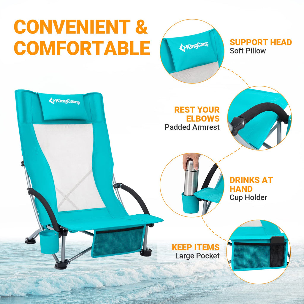 High Back Folding Beach Chair 2 Packs F470108