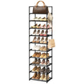 Black 10 Tiers Narrow Shoe Rack A2460
