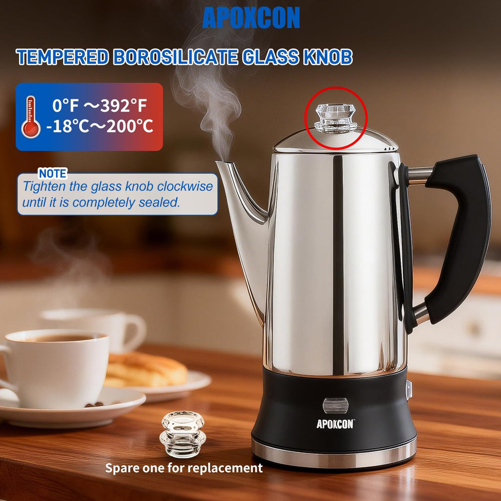 12 Cup Stainless Steel Electric Coffee Percolator U9658