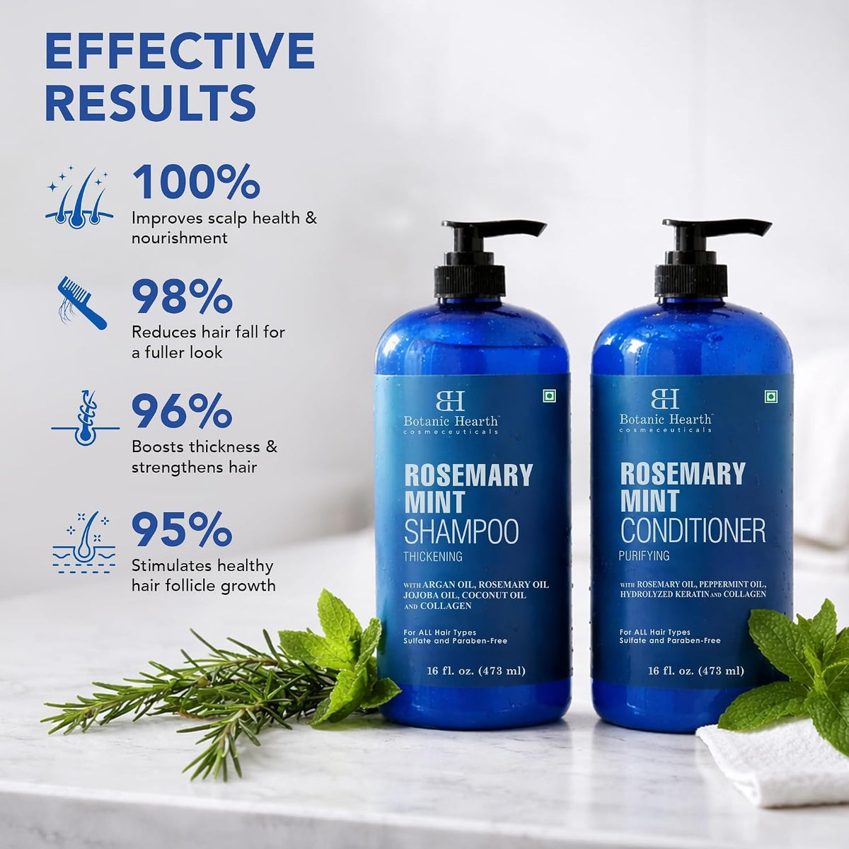 Rosemary Mint Shampoo and Conditioner Set 16 fl oz C5375