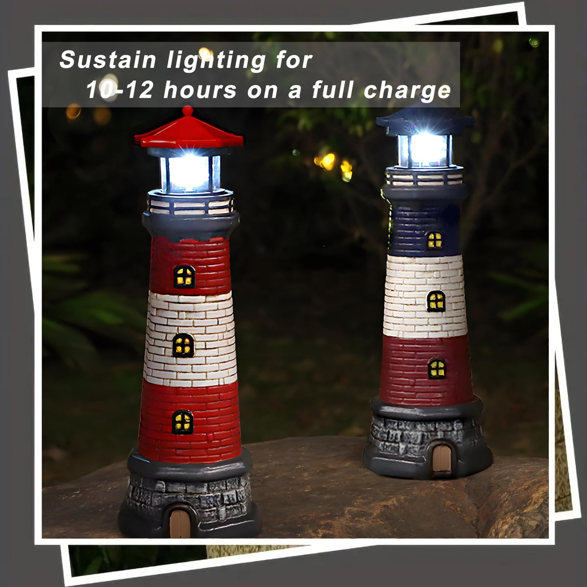 Solar Lighthouse Outdoor Garden Statue L9160