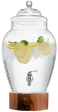 Glass Beverage Dispenser with Wood Base, 3 Gallon M474