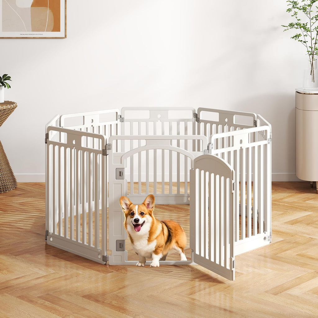 16 Panel 32''H Plastic Dog Playpen with Lockable Door X274194