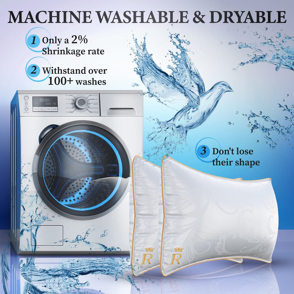 King Size Set of 2 Adjustable Cotton Bed Pillows M9599