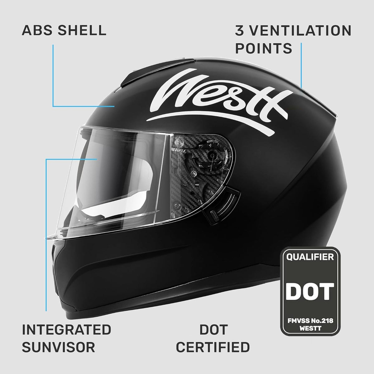 Full Face Motorcycle Helmets Dual Visor DOT Approved J1270