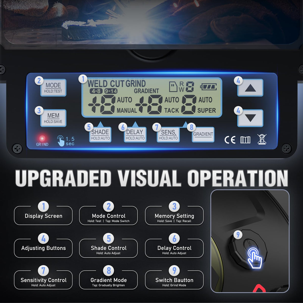 Auto-Adjust Welding Helmet D298