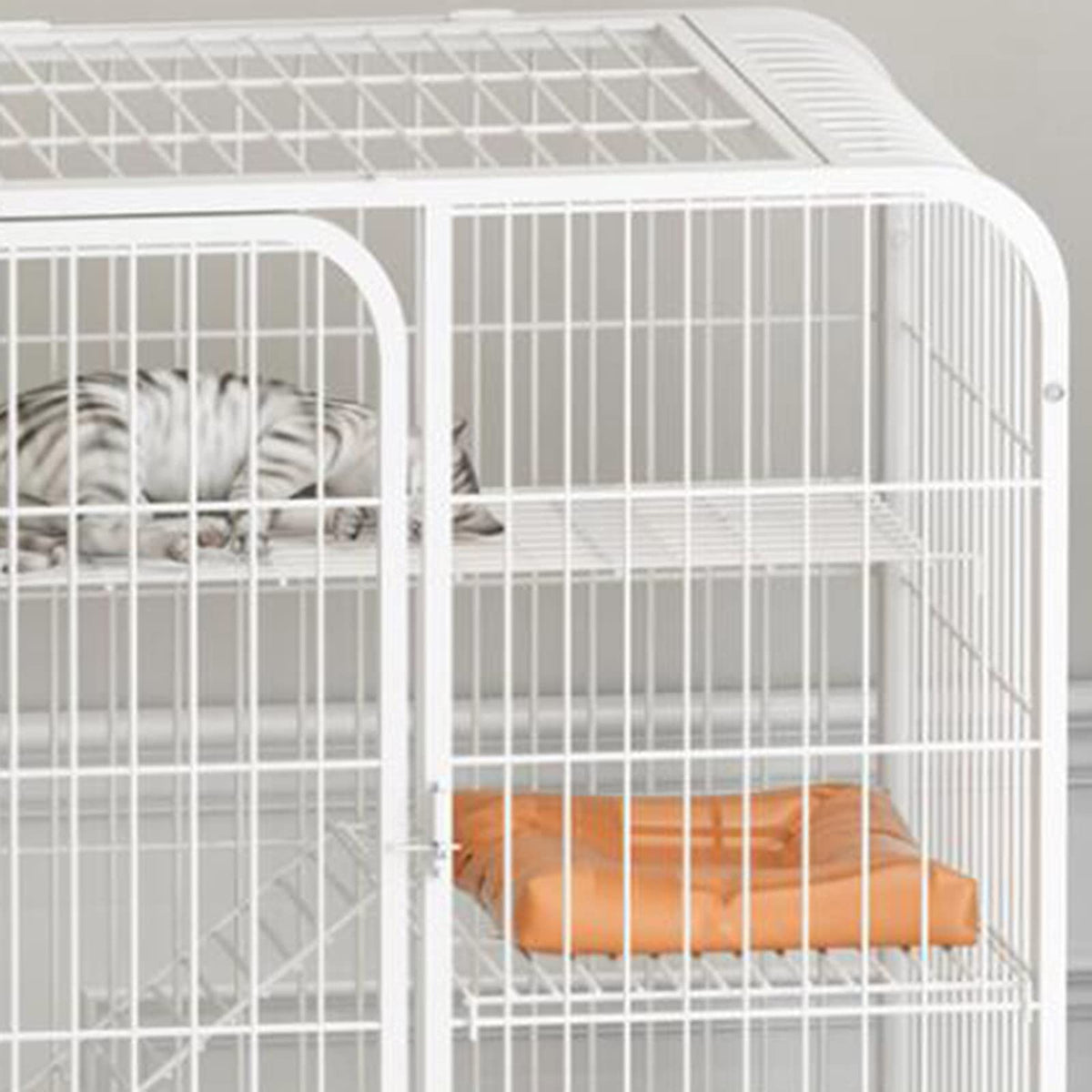 3-Tier Metal Wire Cat Cage with Hammock and Casters B6046