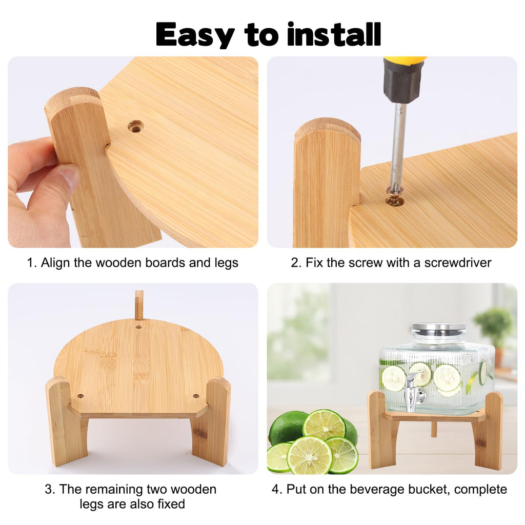 Wooden Drink Dispenser Stand and Water Jug Holder B461