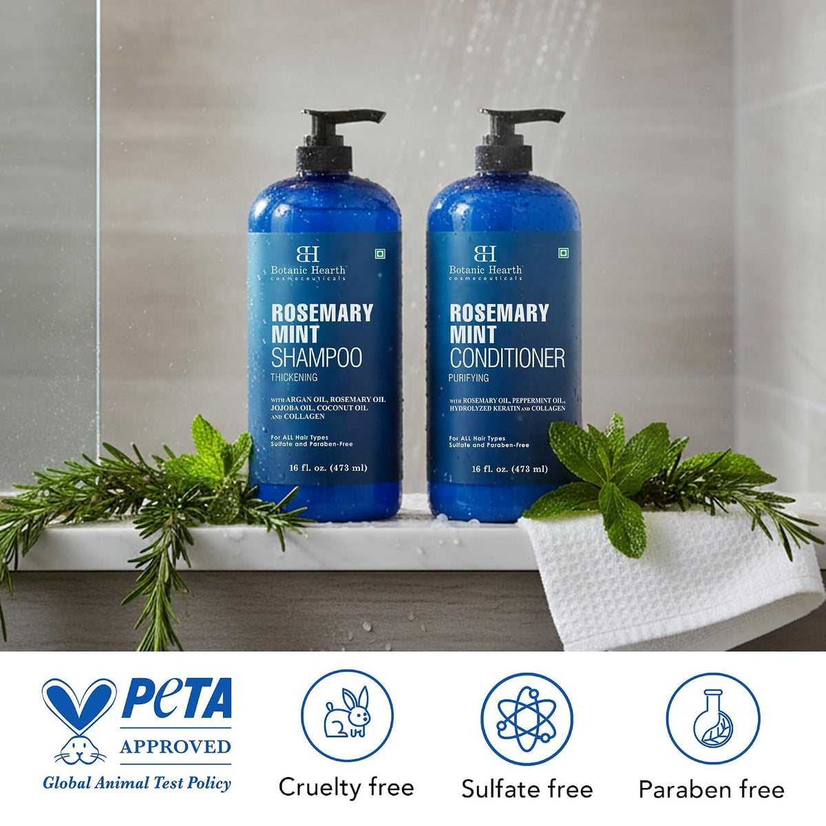 Rosemary Mint Shampoo and Conditioner Set 16 fl oz C5375