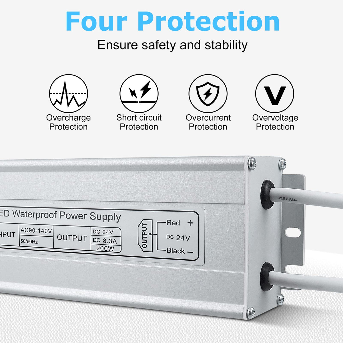 24V 200W IP67 Waterproof LED Power Supply V4081