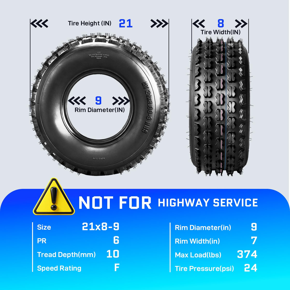 21x8-9 All-Terrain ATV/UTV Tires Set of 2 R63959