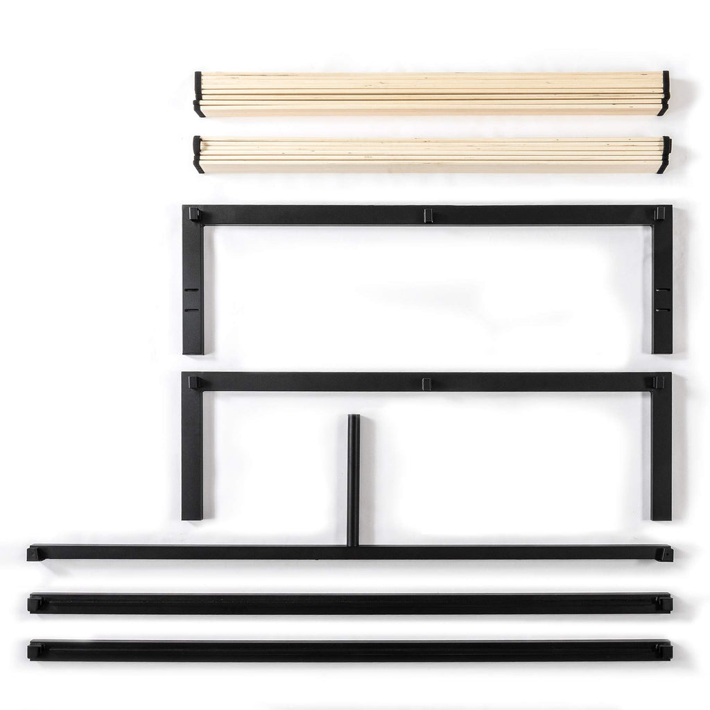 Queen 18 Inch Heavy Duty Steel Platform Bed with Wood Slat D8808