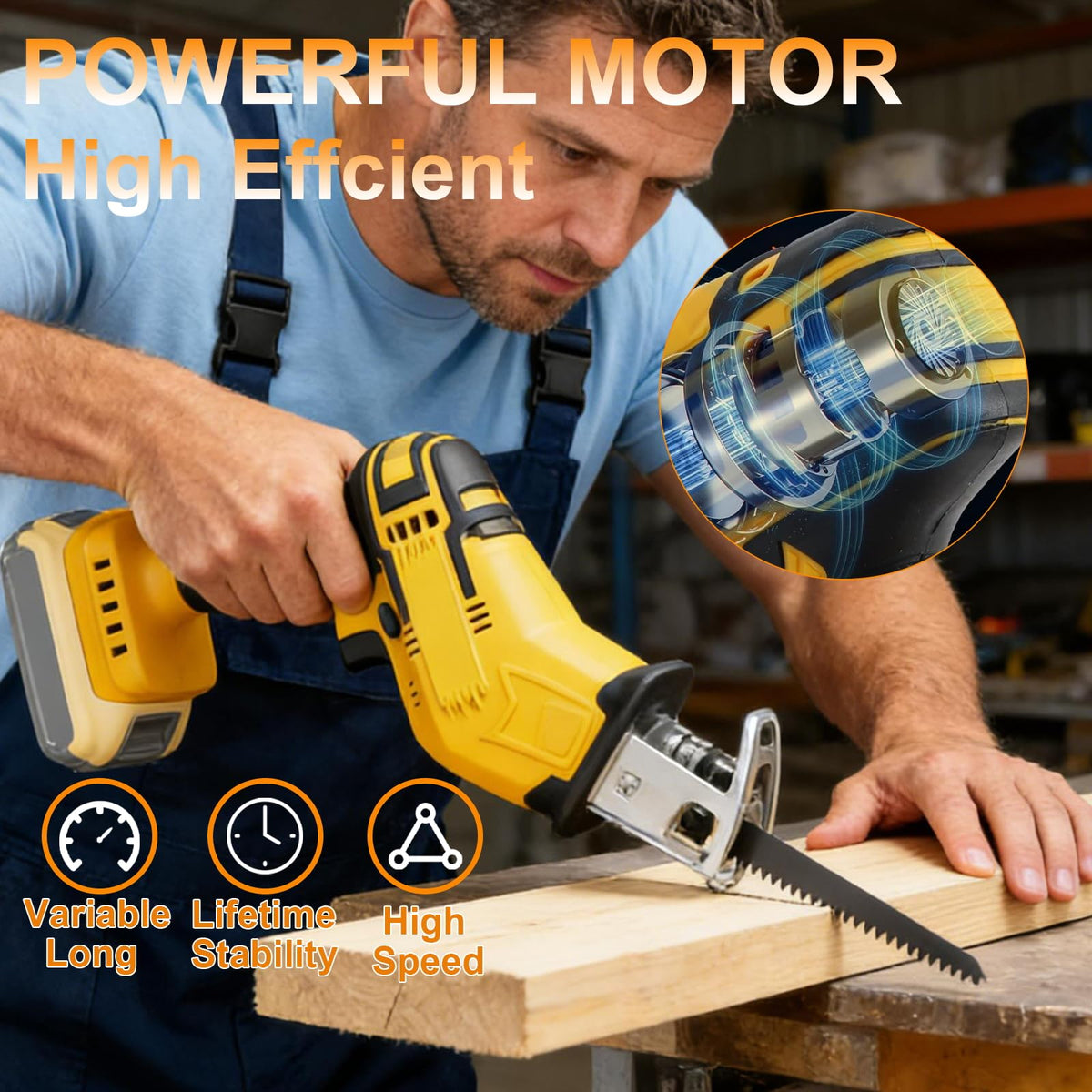 Cordless Reciprocating Saw 0-3500 SPM Variable Speed with 4 Blades C63902