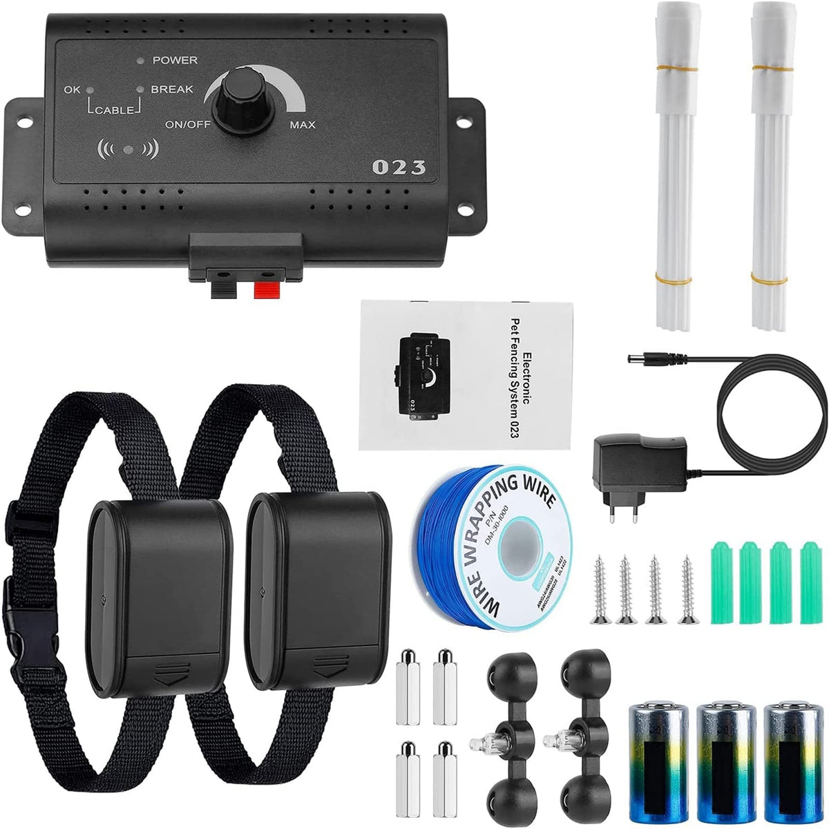 Electric Dog Fence System with 2 Collars V204