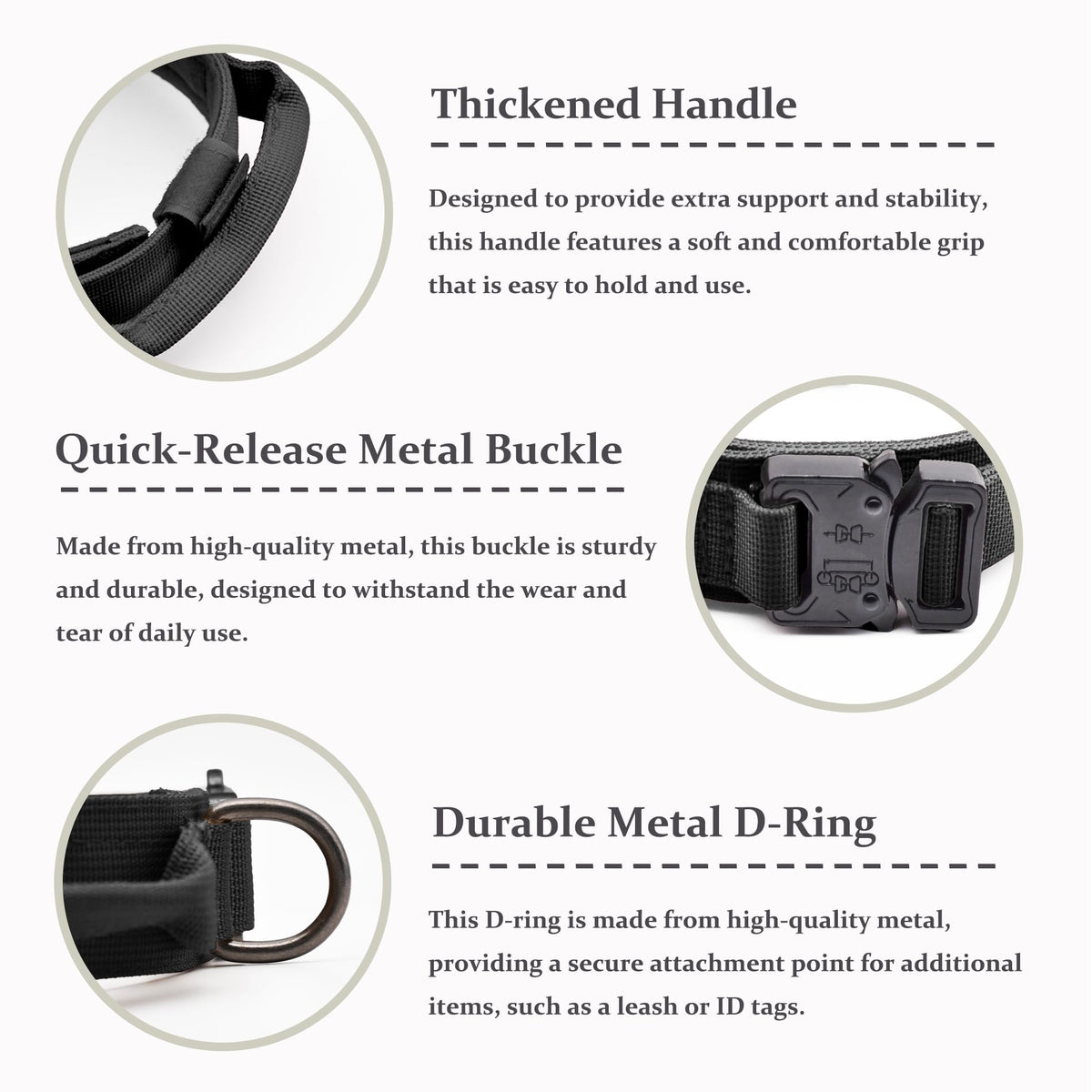 Adjustable Nylon Tactical Dog Collar H1084