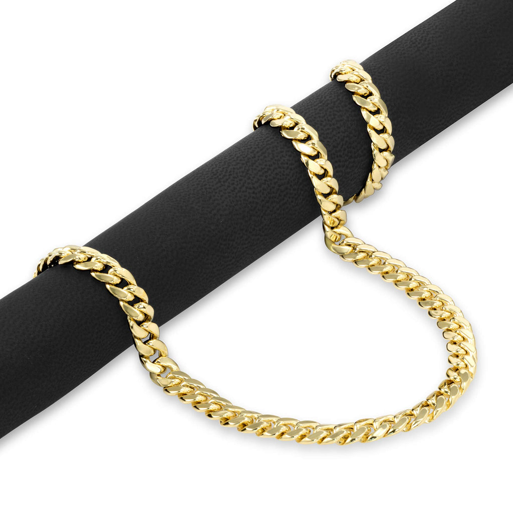 10k Yellow Gold Cuban Link Chain Necklace A1076