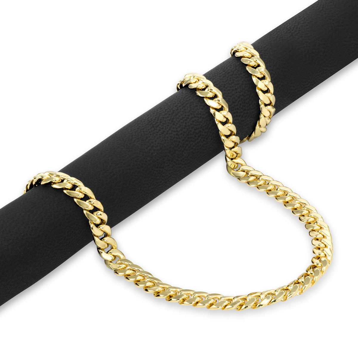 10k Yellow Gold Cuban Link Chain Necklace A1076