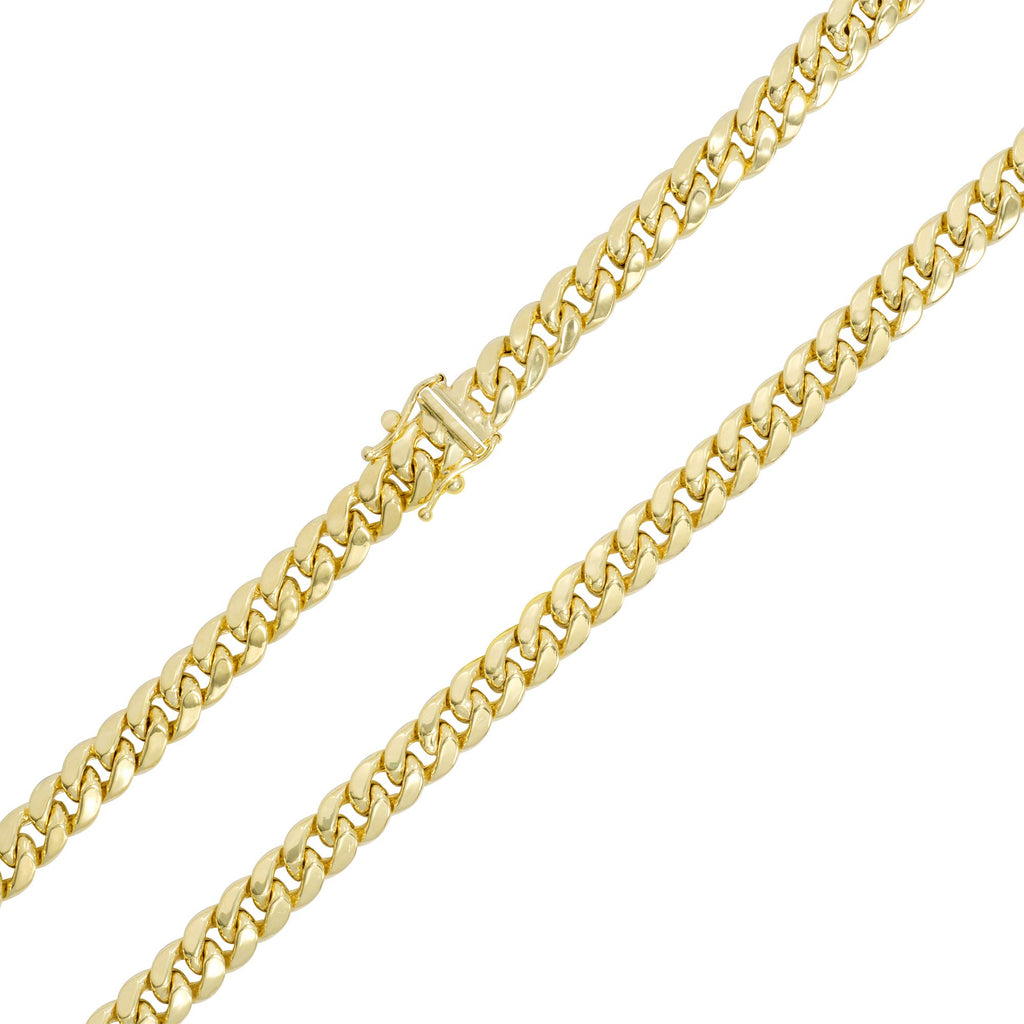 10k Yellow Gold Cuban Link Chain Necklace A1076