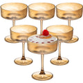 Set of 6 Amber Ribbed Coupe Cocktail Glasses H3893