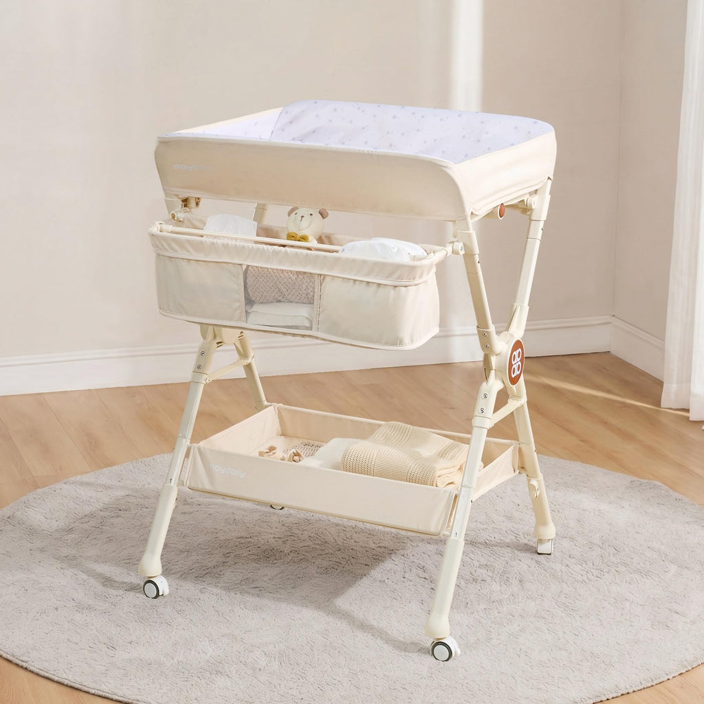 Portable Foldable Baby Changing Table on Wheels W76302