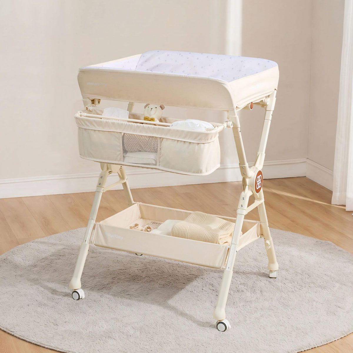 Portable Foldable Baby Changing Table on Wheels W76302