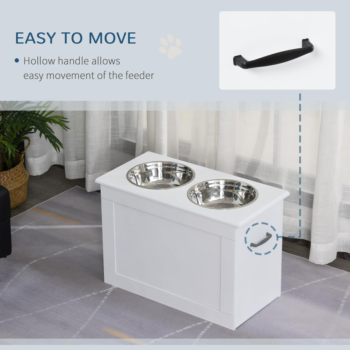 Raised Pet Feeding Storage Station Z449878