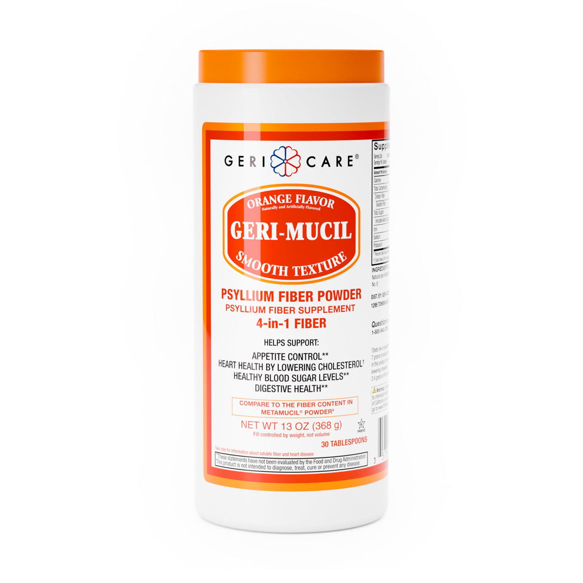 Orange-Flavor Psyllium Husk Fiber Powder 13oz P494
