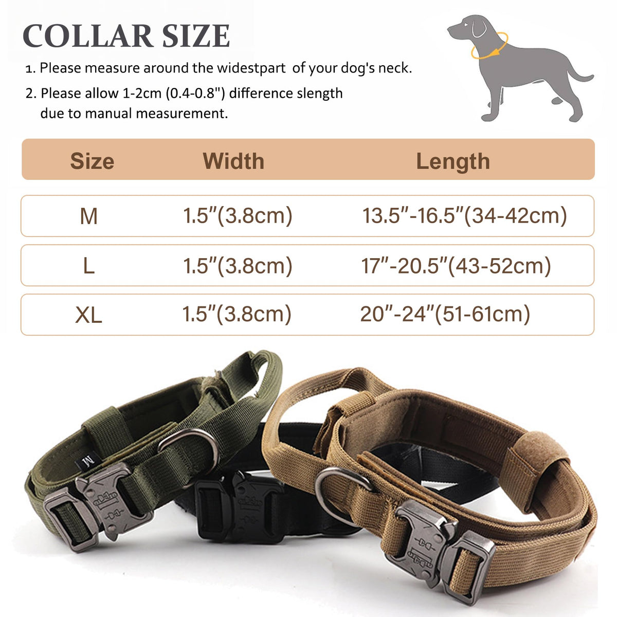 Adjustable Nylon Tactical Dog Collar H1084