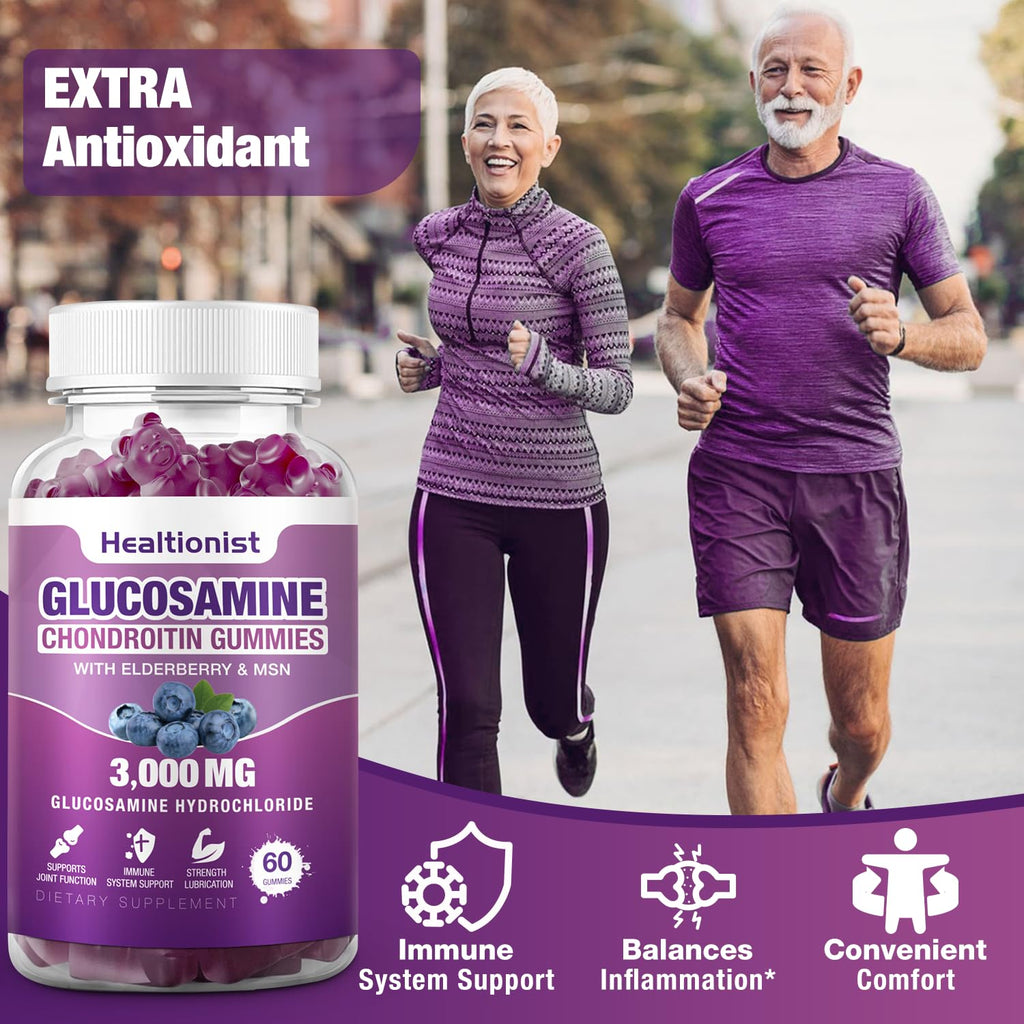 3000mg Glucosamine Chondroitin Gummies with MSM & Elderberry 120 Cts Z46912