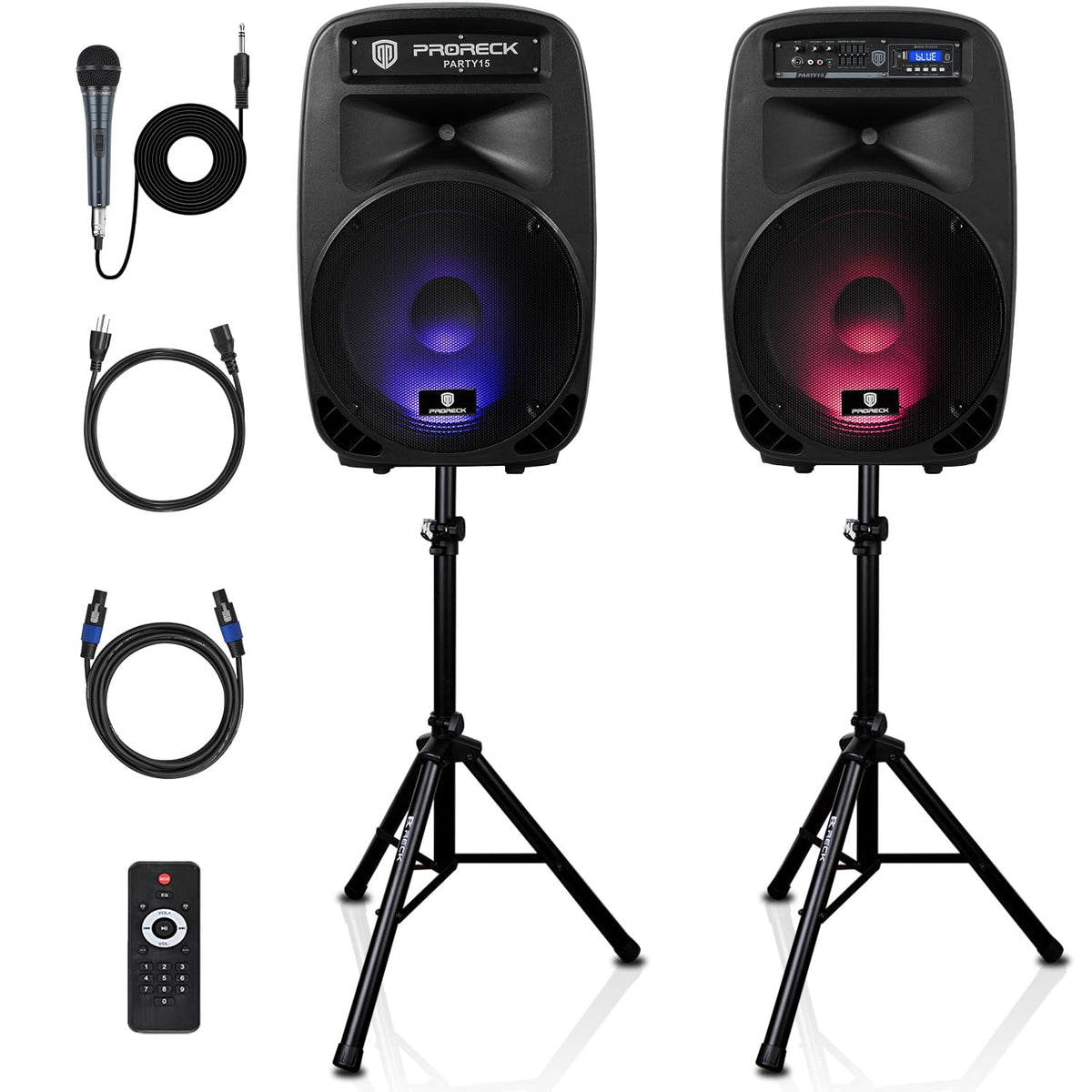 Portable 15-Inch 2000 Watt 2-Way Powered PA Speaker System I88388