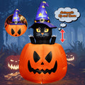 Halloween Inflatable Animated Witch Cat in Pumpkin Q332454
