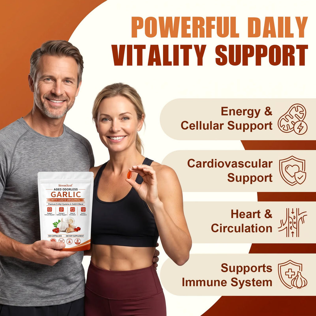 Odorless Garlic Extract Softgels with CoQ10 Ubiquinol and Vitamin K2 120 Softgels Y131472