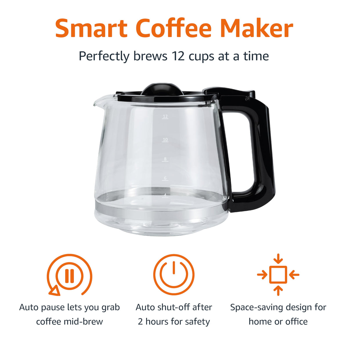 12 Cup Programmable Drip Coffee Maker with Glass Pot J224