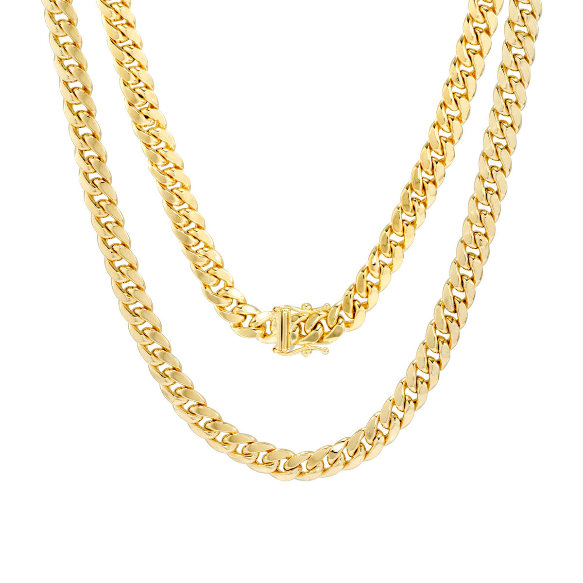 10k Yellow Gold Cuban Link Chain Necklace A1076