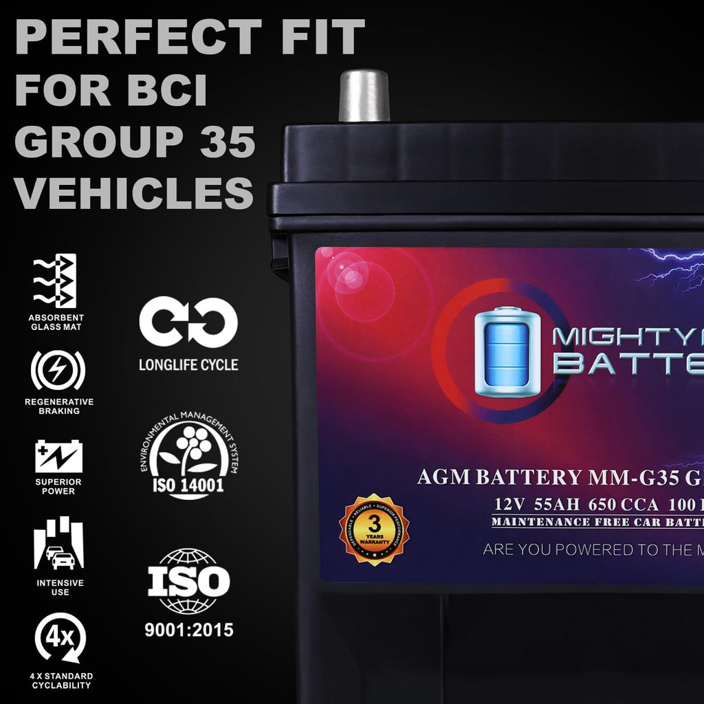 12V 55Ah AGM 650 CCA Replacement Battery V483084