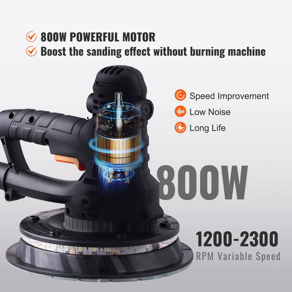 800W Electric Drywall Sander with 12 Sanding Discs I41226