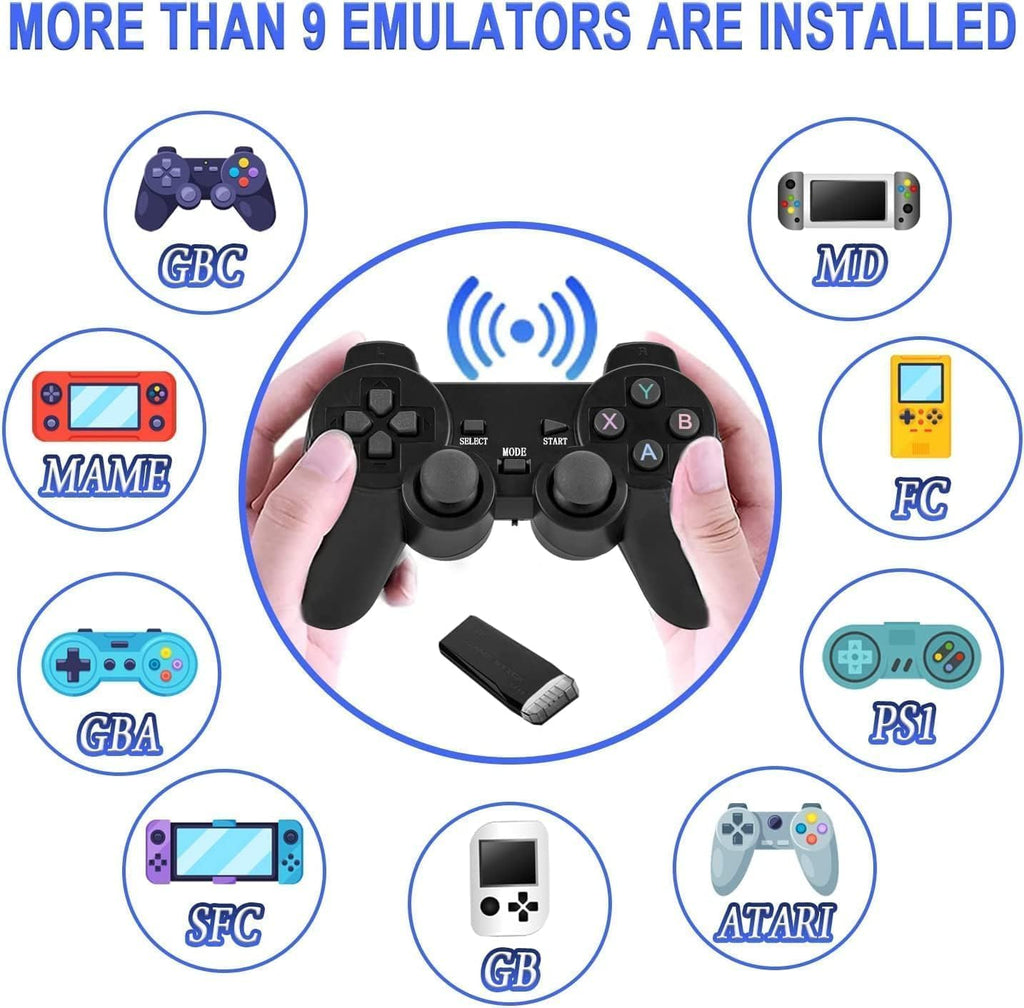Retro Game Console Plug and Play 4K HDMI 15 Classic Emulators Dual 2.4G Wireless Controllers D182