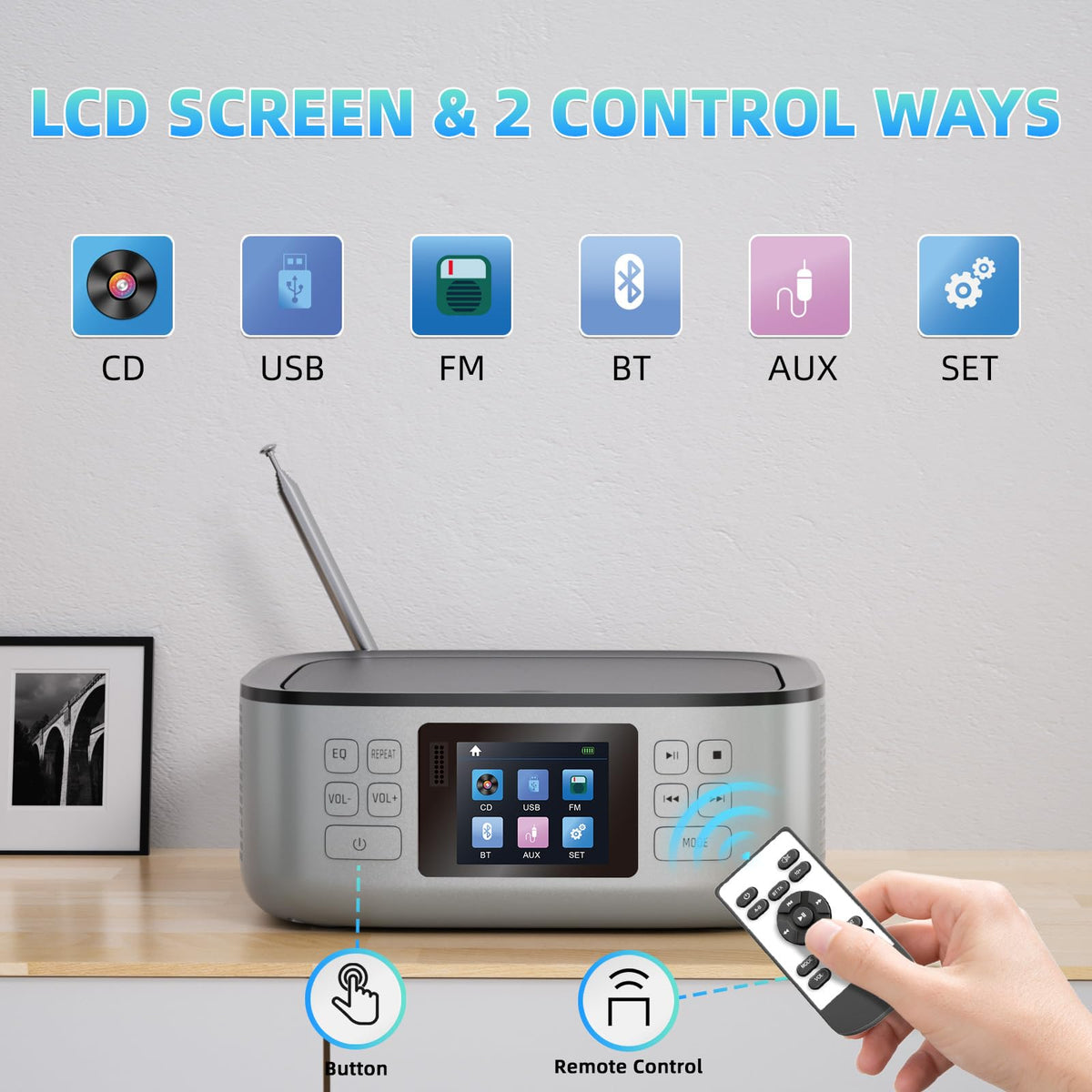 Portable CD Player with Bluetooth and LCD Screen S392