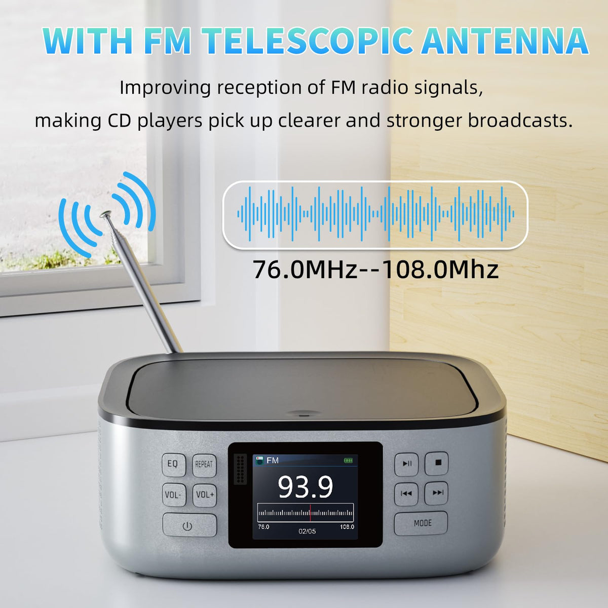 Portable CD Player with Bluetooth and LCD Screen S392