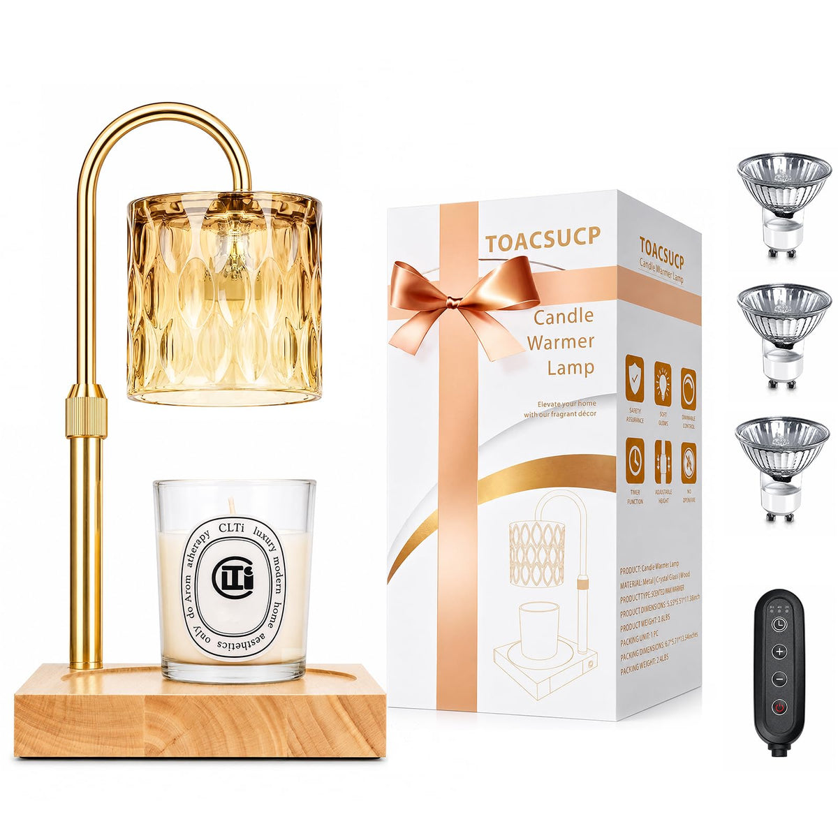 Adjustable Dimmable Candle Warmer Lamp with Timer R26363