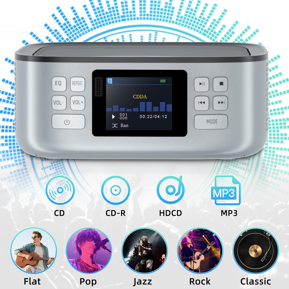 Portable CD Player with Bluetooth and LCD Screen S392
