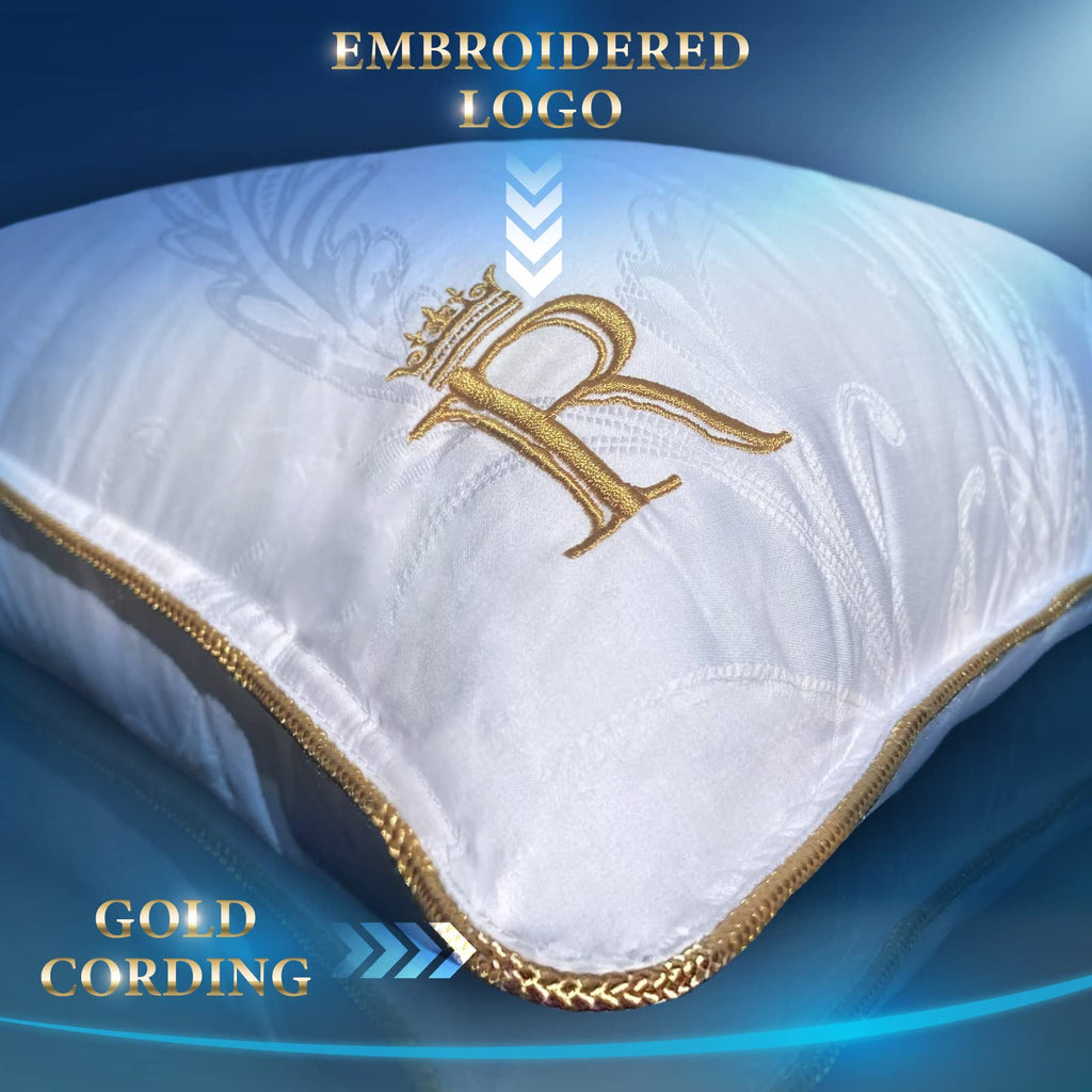 King Size Set of 2 Adjustable Cotton Bed Pillows M9599