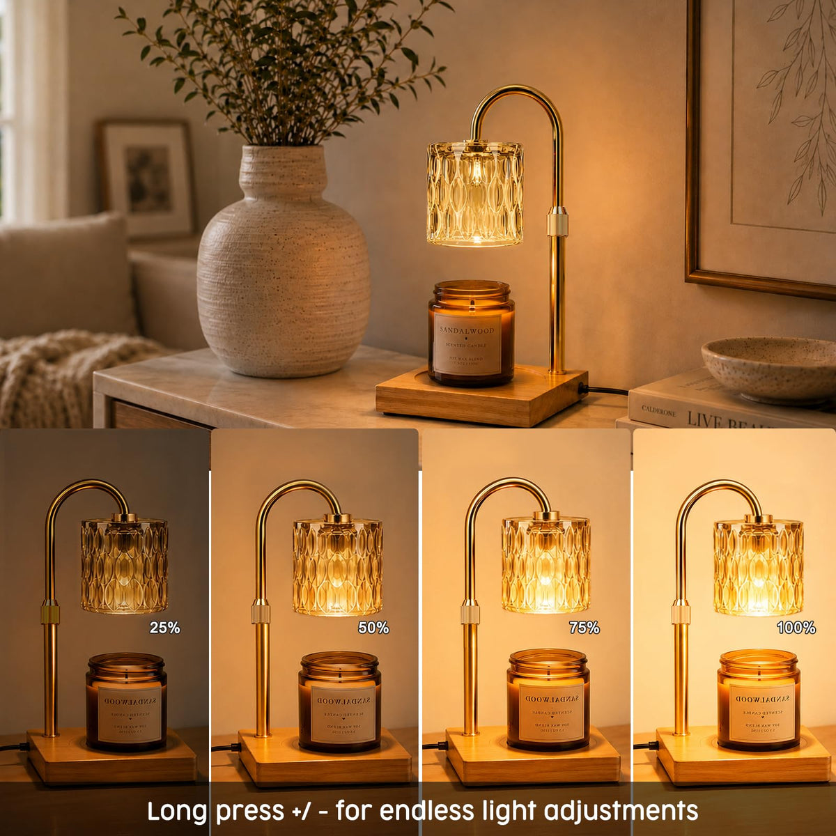 Adjustable Dimmable Candle Warmer Lamp with Timer R26363