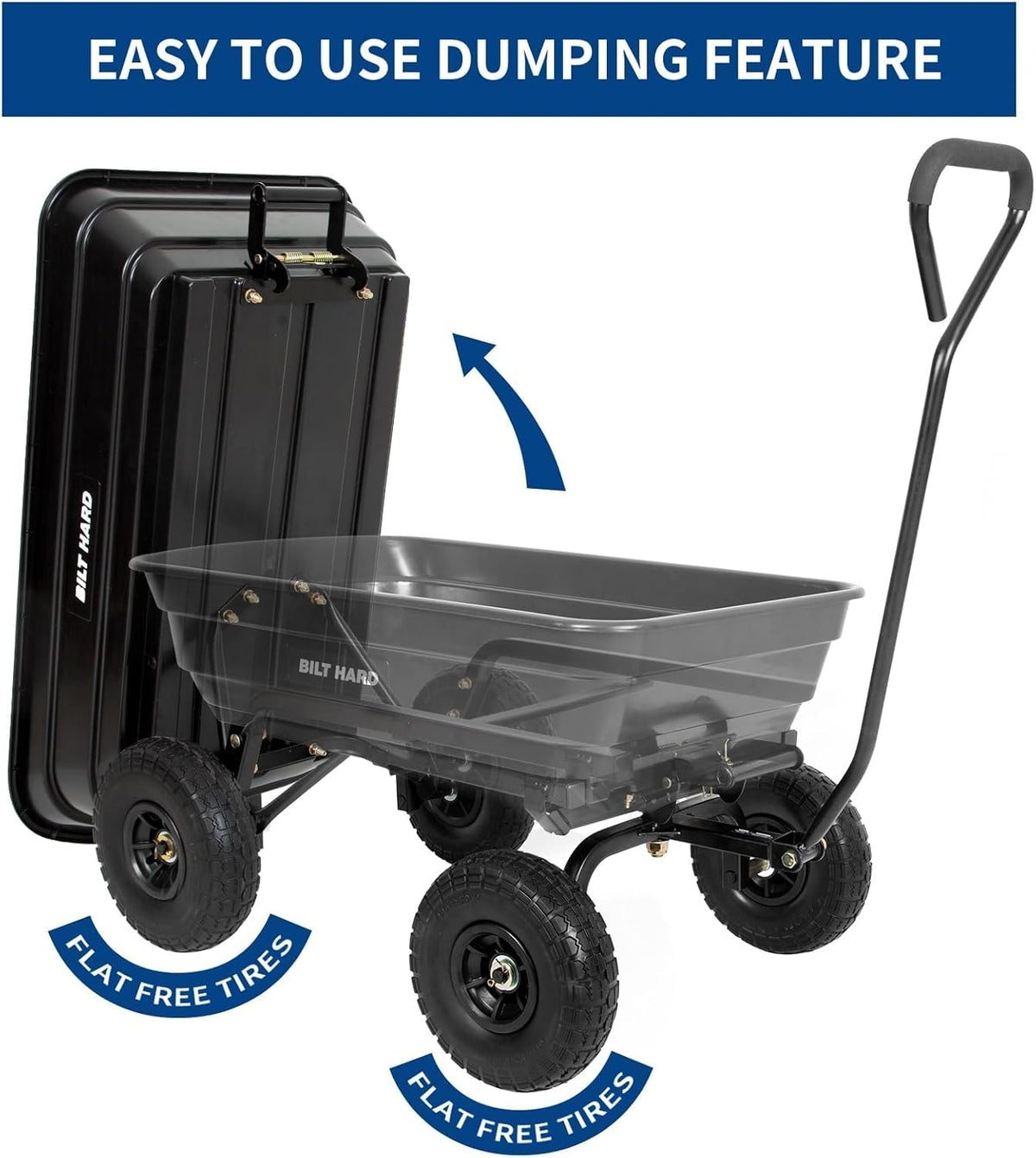Poly Garden Dump Cart 600 lbs 4 Cu Ft B979
