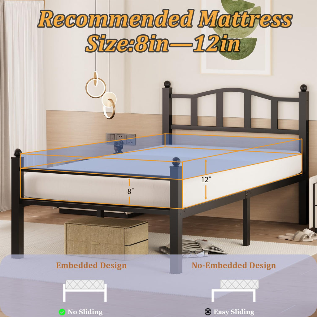 Twin Bed Frames with Headboard A5326